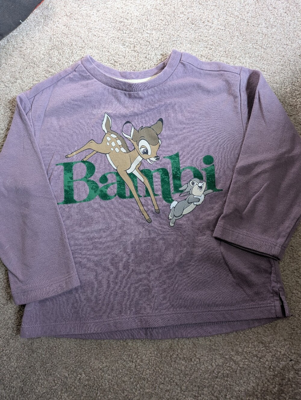 Bambi & Thumper Long-Sleeve Sweat Tee, Special Edition Collab Disney X baby Gap - Picture 2 of 6